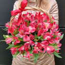 Корзина с цветами «Мерси» из альстромерий