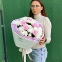 Букет из хризантемы с гвоздикой