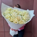 Монобукет из белых французских роз 15 шт