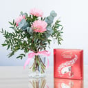 Подарочный набор «Розовые герберы и шоколад»