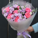 Букет «Розово-сиреневый с маттиолой»