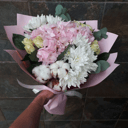 Букет «Искринние желания» из роз и хризантем