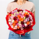 Букет «Разноцветные розы Кения 151 шт.»