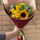 Букет «Желтые нежности» из альстромерий и роз