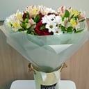 Букет «Рапсодия Экстра» из альстромерий и хризантем