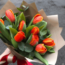 Букет тюльпанов с зеленью