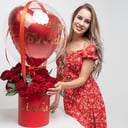 Подарочный набор «Шар с цветами и надписью Любимой»