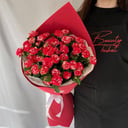 Моно букет из кустовых роз "Леденец"