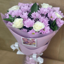 Букет «Нежное утро» из роз и хризантем