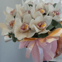 Шляпная коробка с цветами «Коробка с орхидеями»