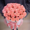 Шляпная коробка с цветами «Блаженство» из роз