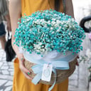 Корзина с цветами «Шум моря» из гипсофил