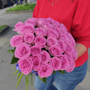 Букет розовых роз 35шт
