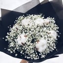 Букет «Белоснежный с хлопком» из гипсофил