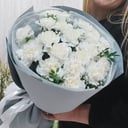 Букет «Диантус белый» из гвоздик и гипсофил