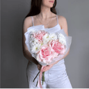 Авторский букет (021) из роз и хризантем