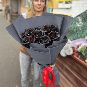 Черные розы букет
