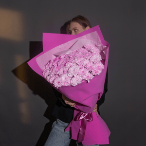 Букет гигант из розовой хризантемы