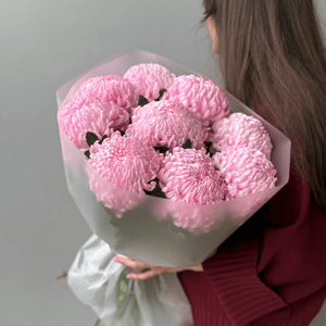 Монобукет из хризантем бигуди