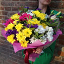 Букет «Фестиваль» из хризантем и эустом