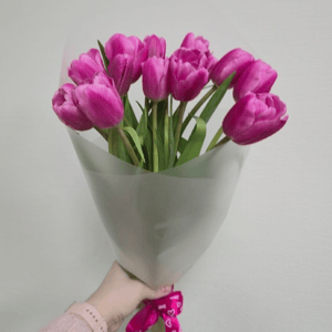 Букет из 15 розовых тюльпанов