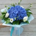 Букет «Теплая встреча» из эустом и гортензий