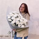 Хризантема кустовая белая 9 веточек в букете