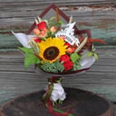Букет на 1 сентября учителю из роз и подсолнухов