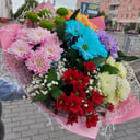 Букет «7 Кустовых хризантем с зеленью»