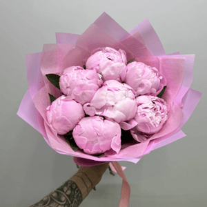 Букет «Ароматные пионы Сара розовые 7 шт»