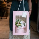 Шляпная коробка с цветами «Розовое счастье»