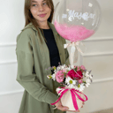 Подарочный набор «Композиция Хризантем и Кустовых Роз»