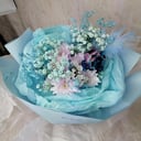 Букет Лагуна из хризантем и тюльпанов