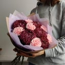 Дуобукет: Хризантемы и диантусы из гвоздик