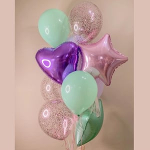 Сет из 11 шаров с фиолетовым сердцем