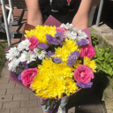Букет «Ярче» из роз и хризантем