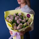 Букет «Розовые гиацинты 25 штук» из экзотических цветов