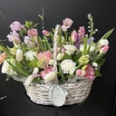Корзина с цветами «Лансароте» из экзотических цветов и тюльпанов