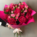 Букет «Малиновый рай» из роз