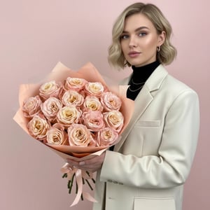 Букет "Персик" из роз