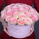 Шляпная коробка с цветами «Эсперанс» из роз