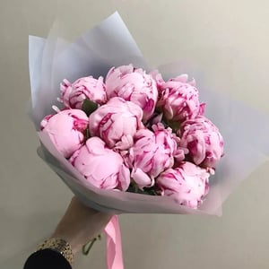 Букет «9 розовых пионов»