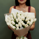 Букет «51 белый тюльпан»