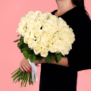 Букет 51 белая роза Голландия