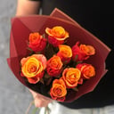 Букет «Искры пламени 9» из роз