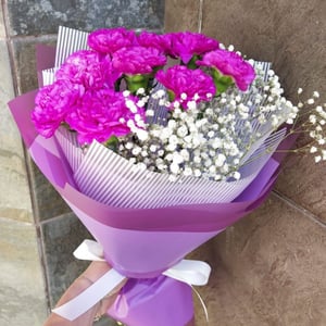 Букет «Диантус с гипсофилой»