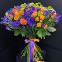 Букет из роз и статица "Ультрамарин"