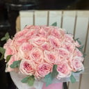 Шляпная коробка с цветами «Розовое настроение»