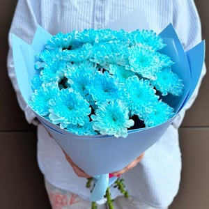 Букет "Голубое небо" из хризантем