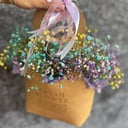 Коробка с цветами «Радуга» из гипсофил